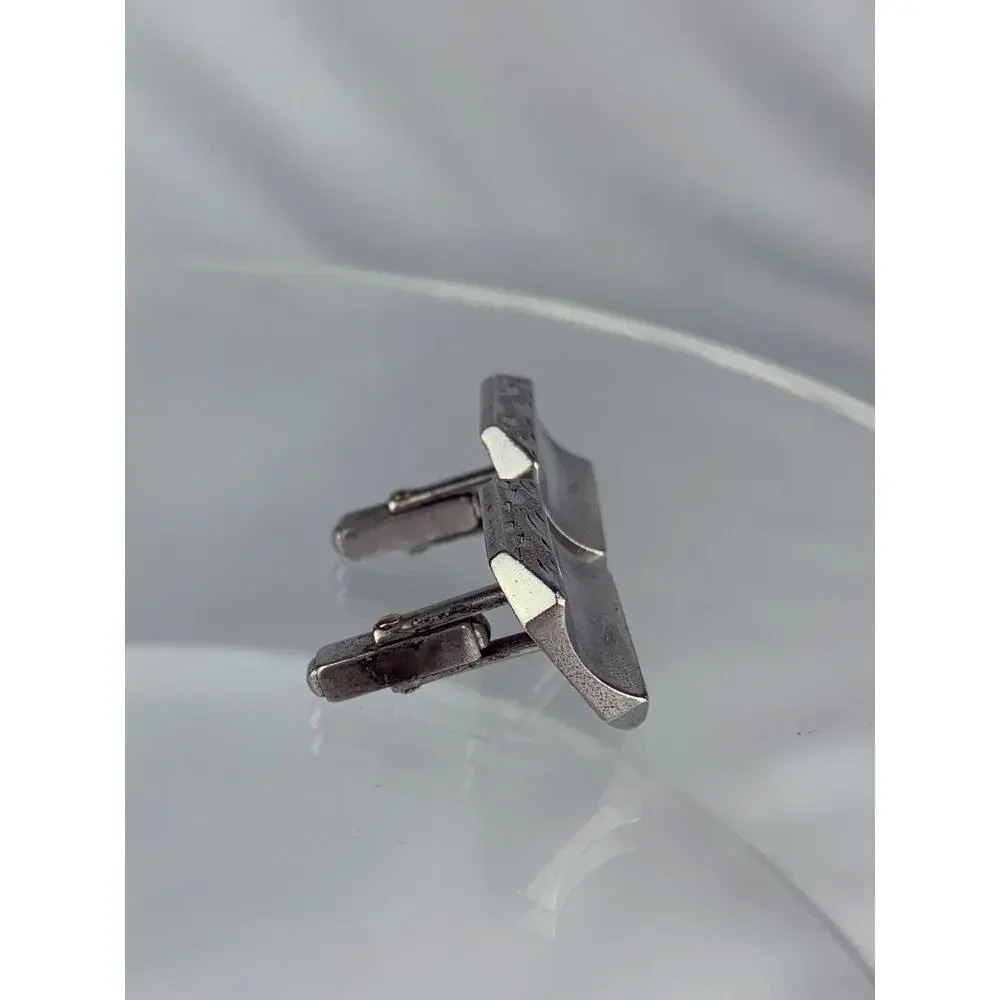 Large Sterling Silver Cufflinks Anson Engravable Statement Heavy 26.5g VTG M1